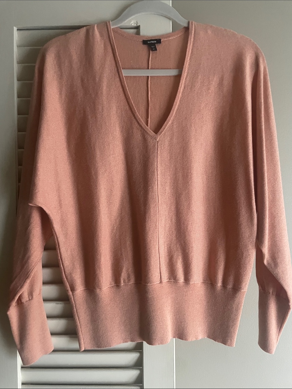Express Peach V-Neck Sweater